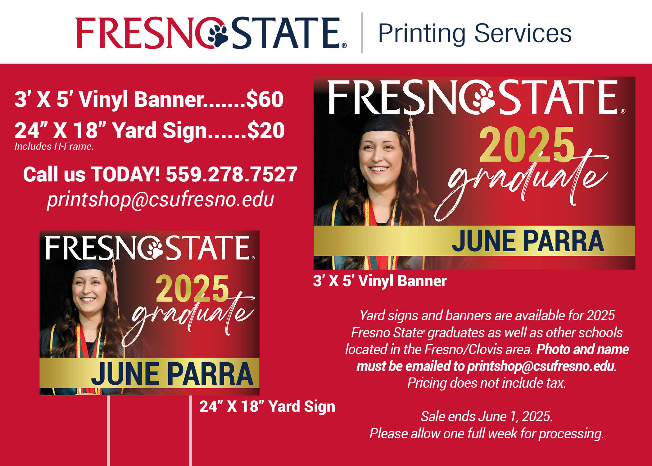 FS Print Shop Flyer of Graduation Banner and Yard Signs