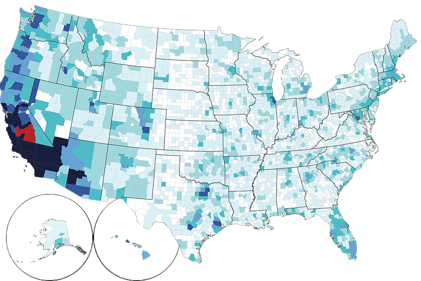 alumni heatmap in united states