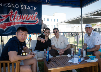 Fresno State alumni at Vintage Days Beer and wine garden